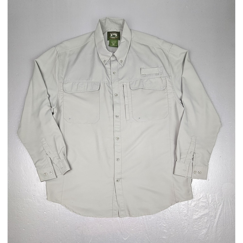STILLWATER SUPPLY Button Up Fishing Shirt Mens XL Olive Vented Hunting‎ Camping